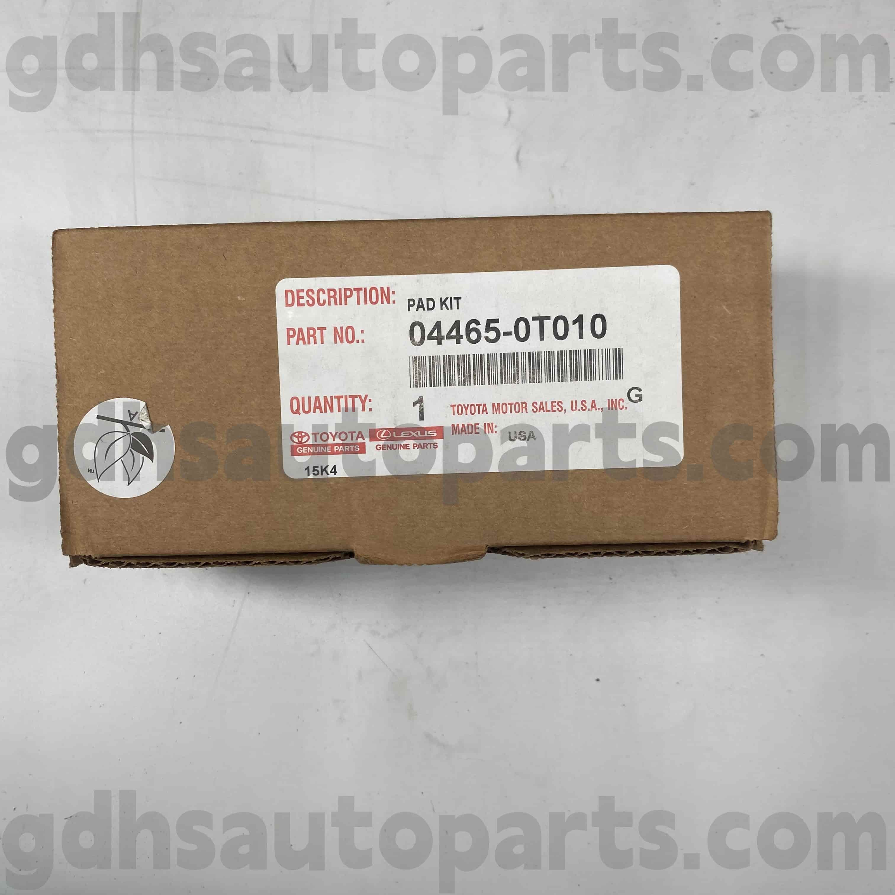 04465-0T010 Toyota Genuine Parts Frente Braw Pachots para o chassi de Venza no. AGV1# GGV1#