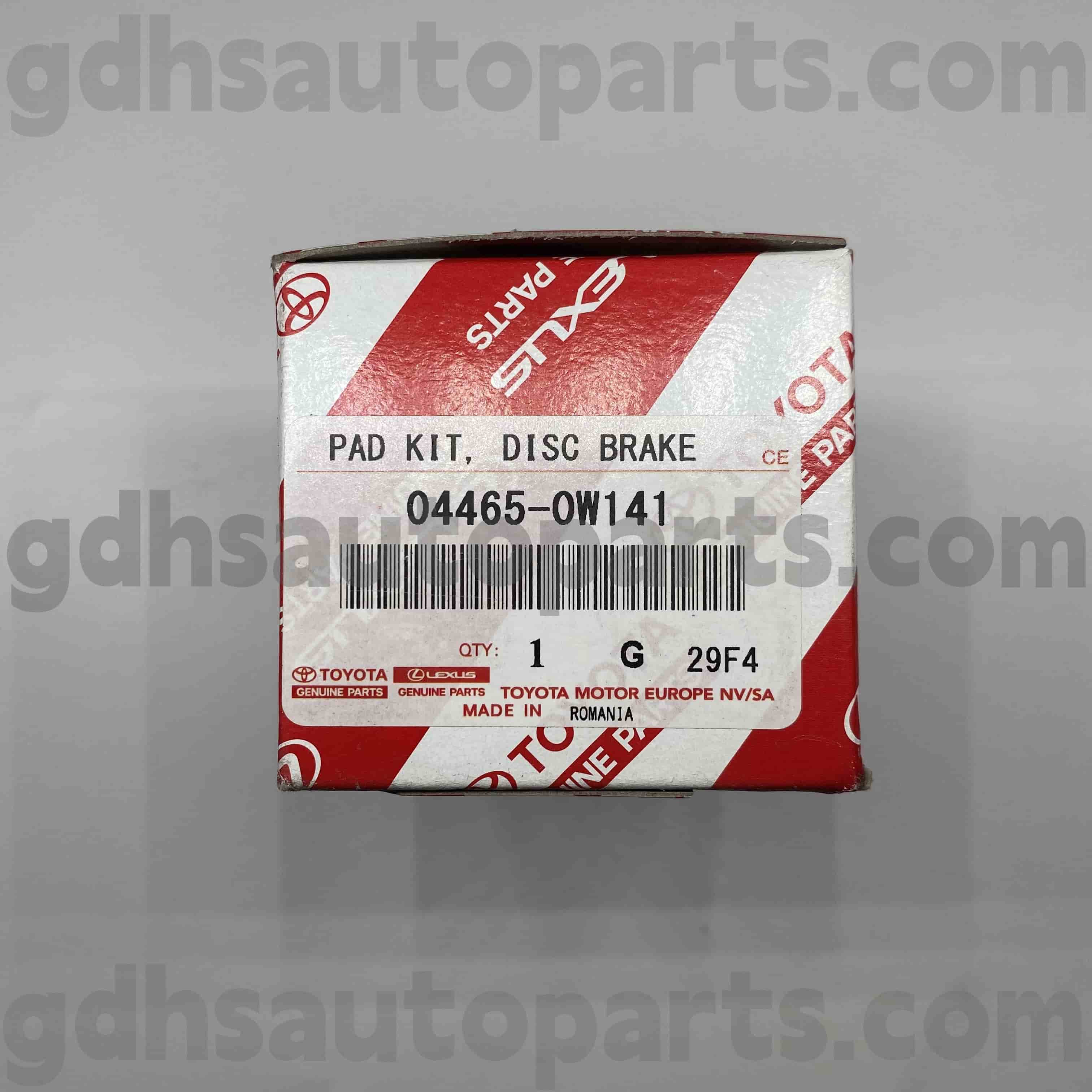 04465-0W141 Toyota Genuine Parts Freio Frenc-Pachots para Prius, chassi Lexus CT200H no. ZVW30..EUR