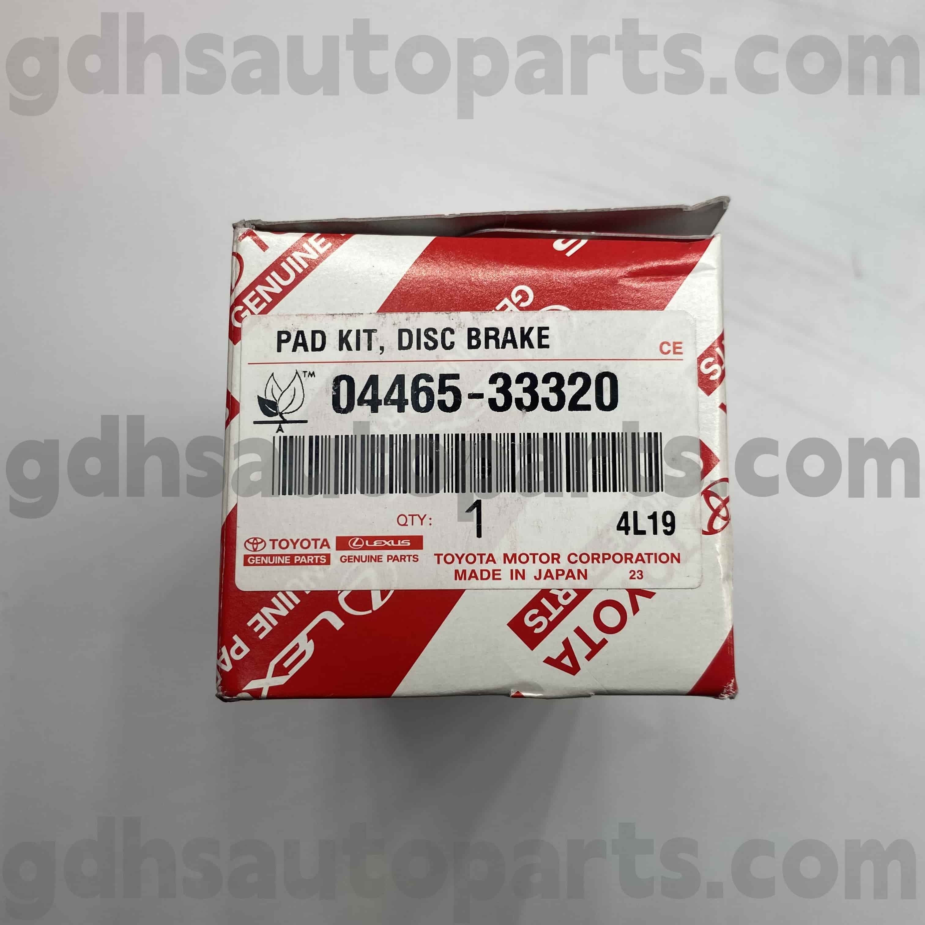 04465-33320 Toyota Peças genuínas Papvas de freio dianteiras para Camry, Chassis Lexus ES300/330 no. ACV3# MCV30