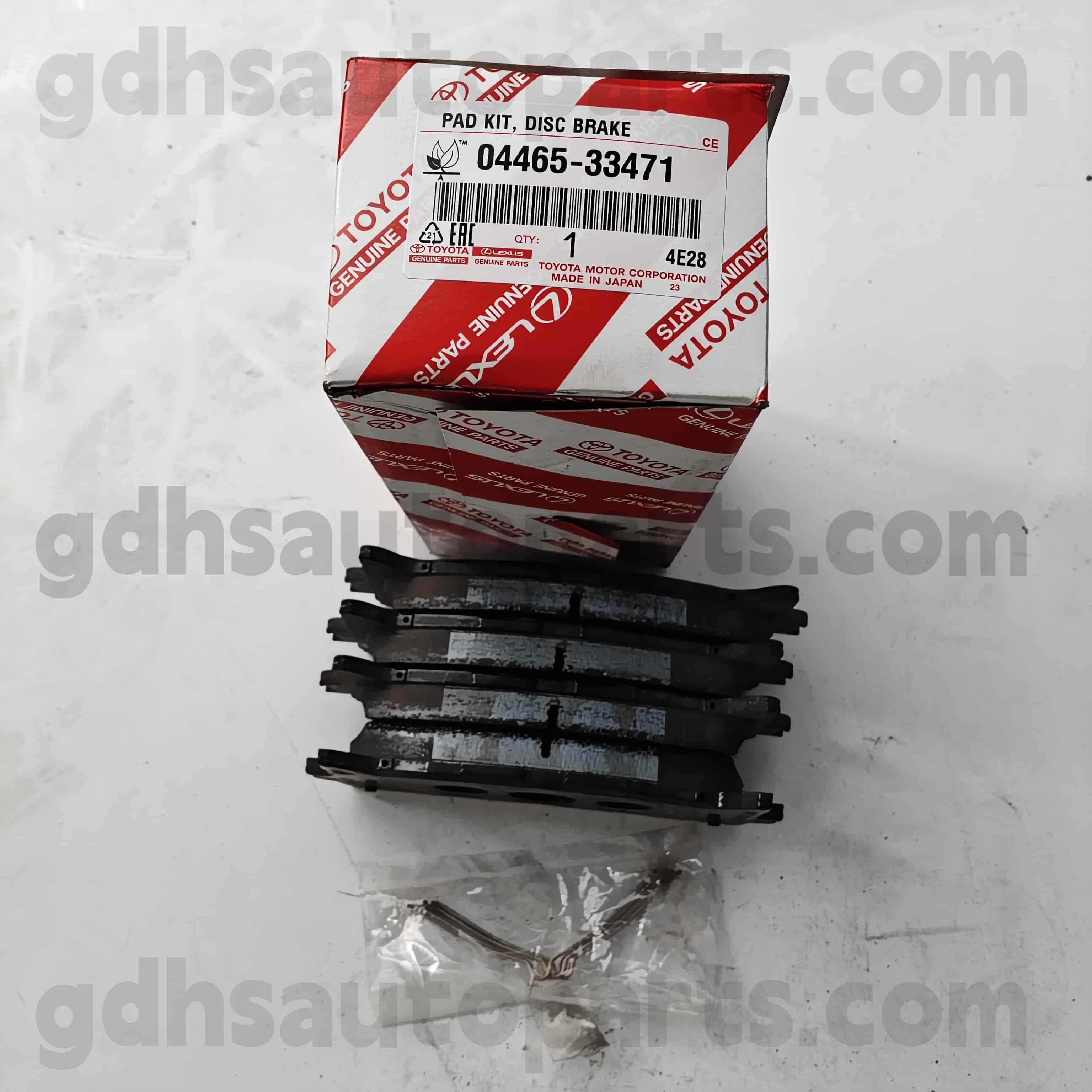 04465-33471 Toyota Peças genuínas pastilhas de freio dianteiro para Camry 、 Lexus ES240/350 Chassis no. ACV51, ASV50, AVV50..TAIW