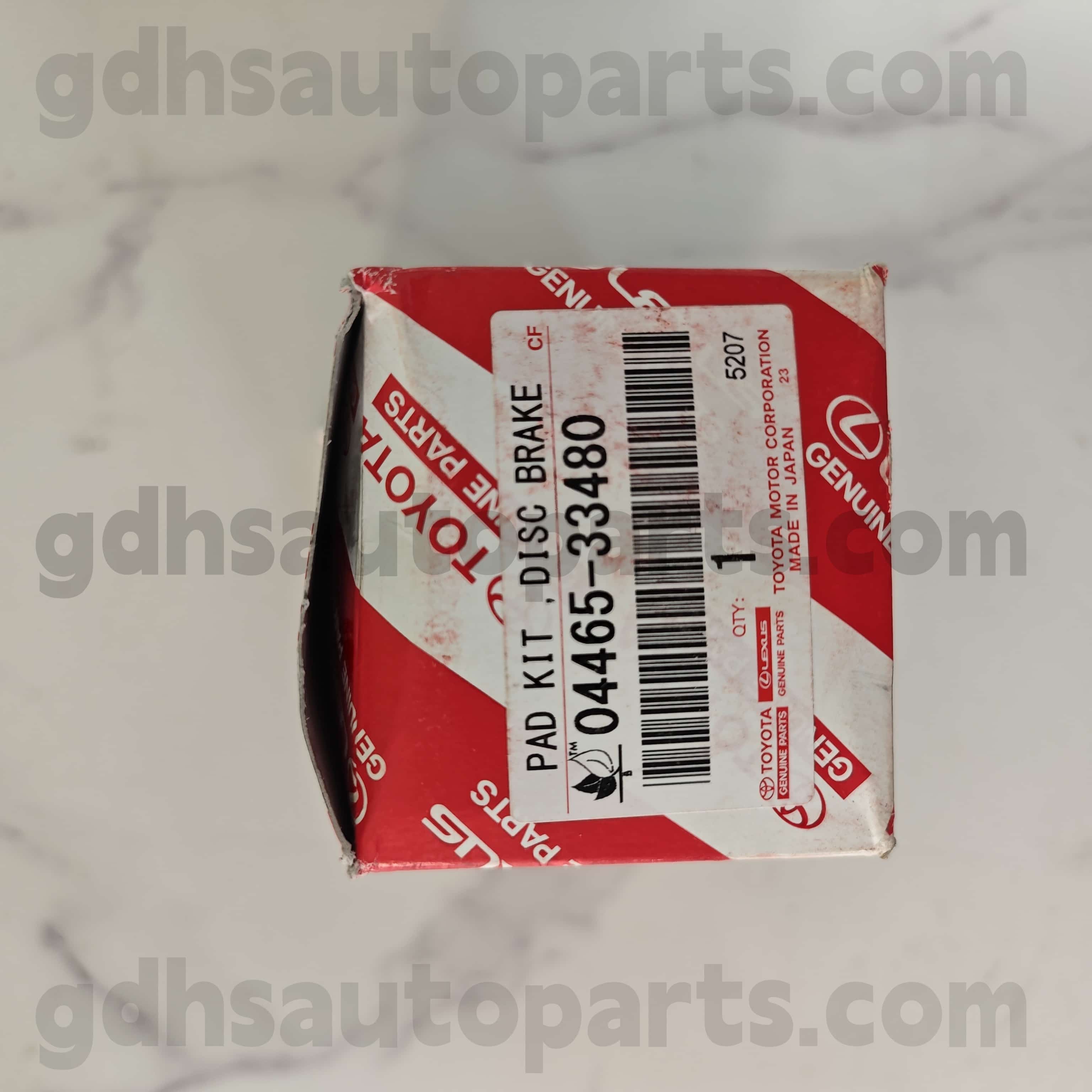 04465-33480 Toyota Peças genuínas pastilhas de freio dianteiro para venza 、 lexus ux300e 、 harrier 、 noah/voxy 、 lexus es350/300h chassi no. AXVH70