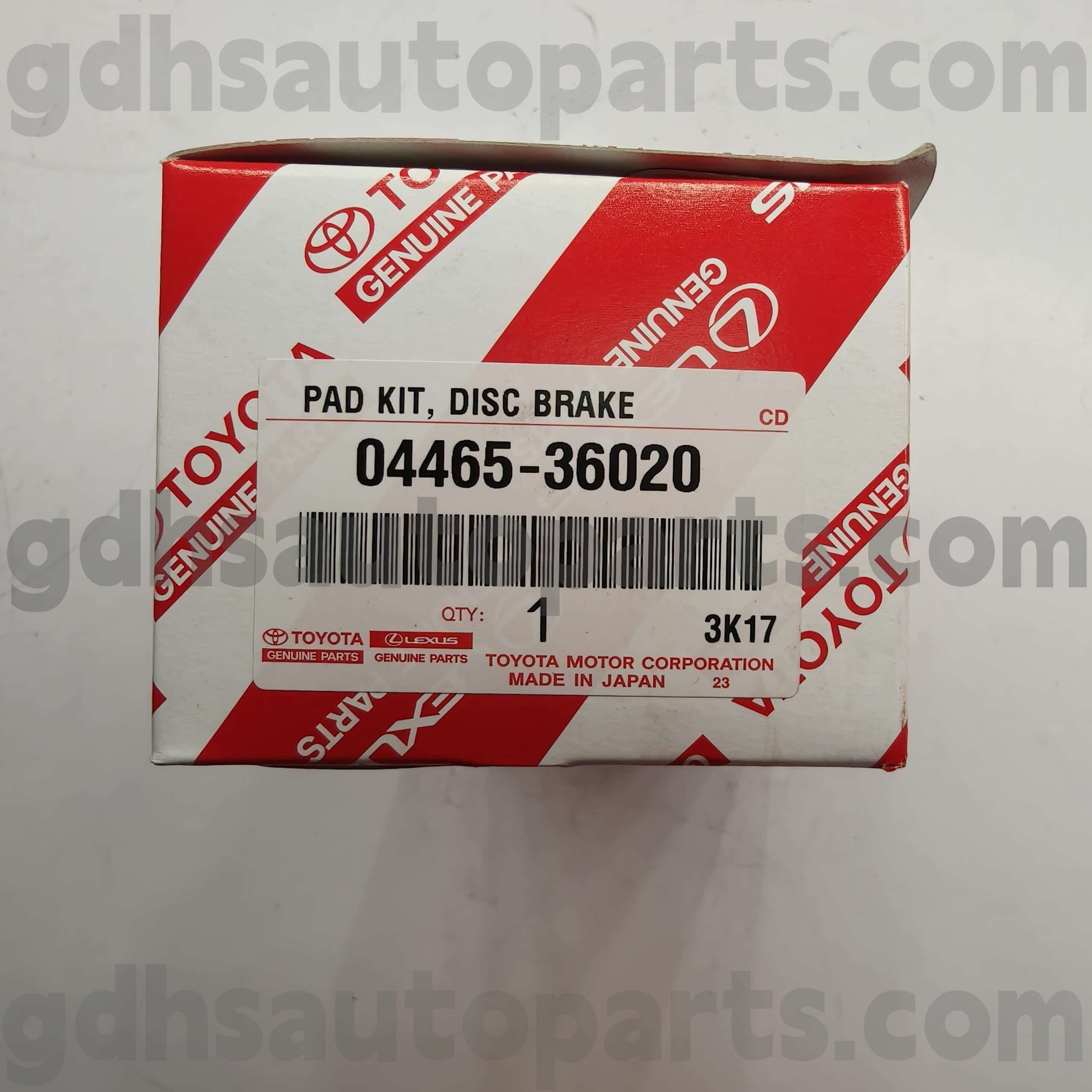 04465-36020 Toyota Peças genuínas pastilhas de freio dianteiro para chassi de montanha-russa no. HZB RZB# BB4#