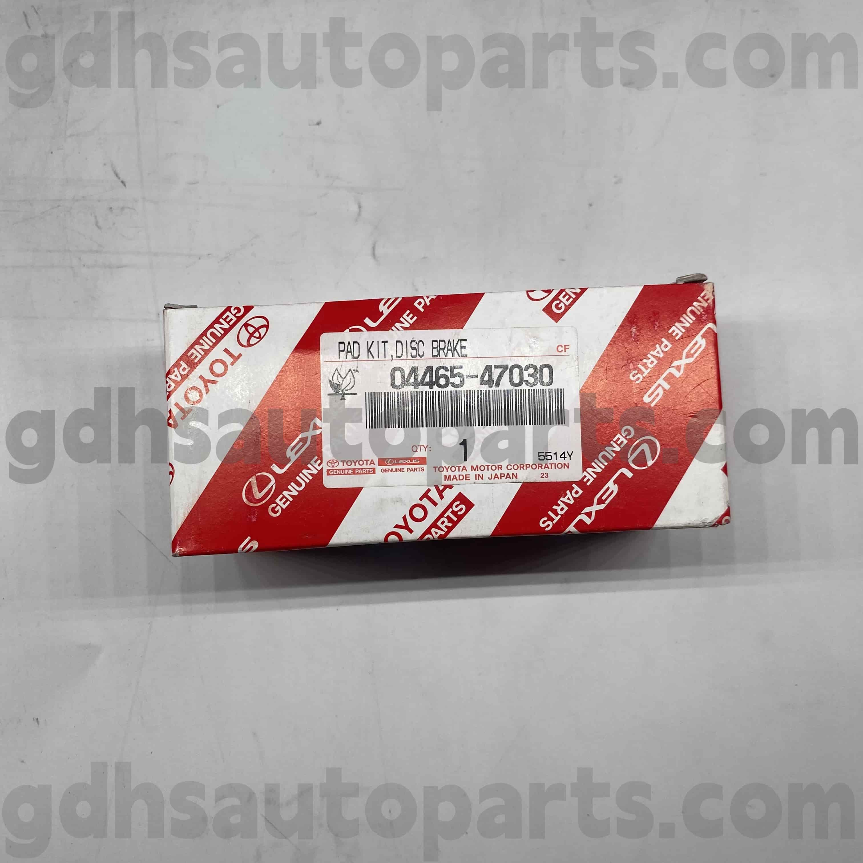04465-47030 Toyota Peças genuínas Papvas de freio dianteiras para Prius, chassi Celica no. ZZT230