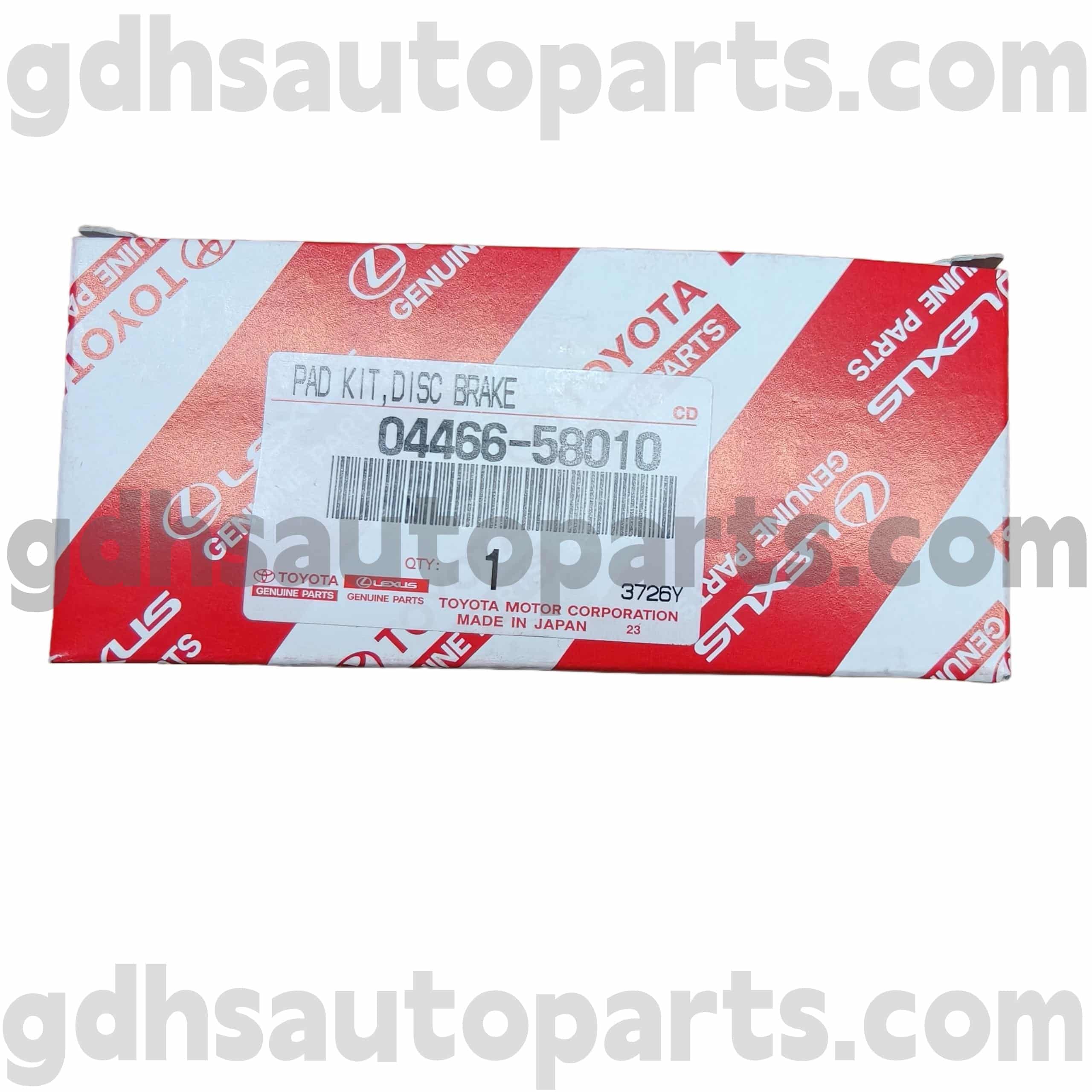 04466-58010 Toyota Peças genuínas pastilhas de freio traseiro para Previa, Alphard, Chassis Estima no. GGH20