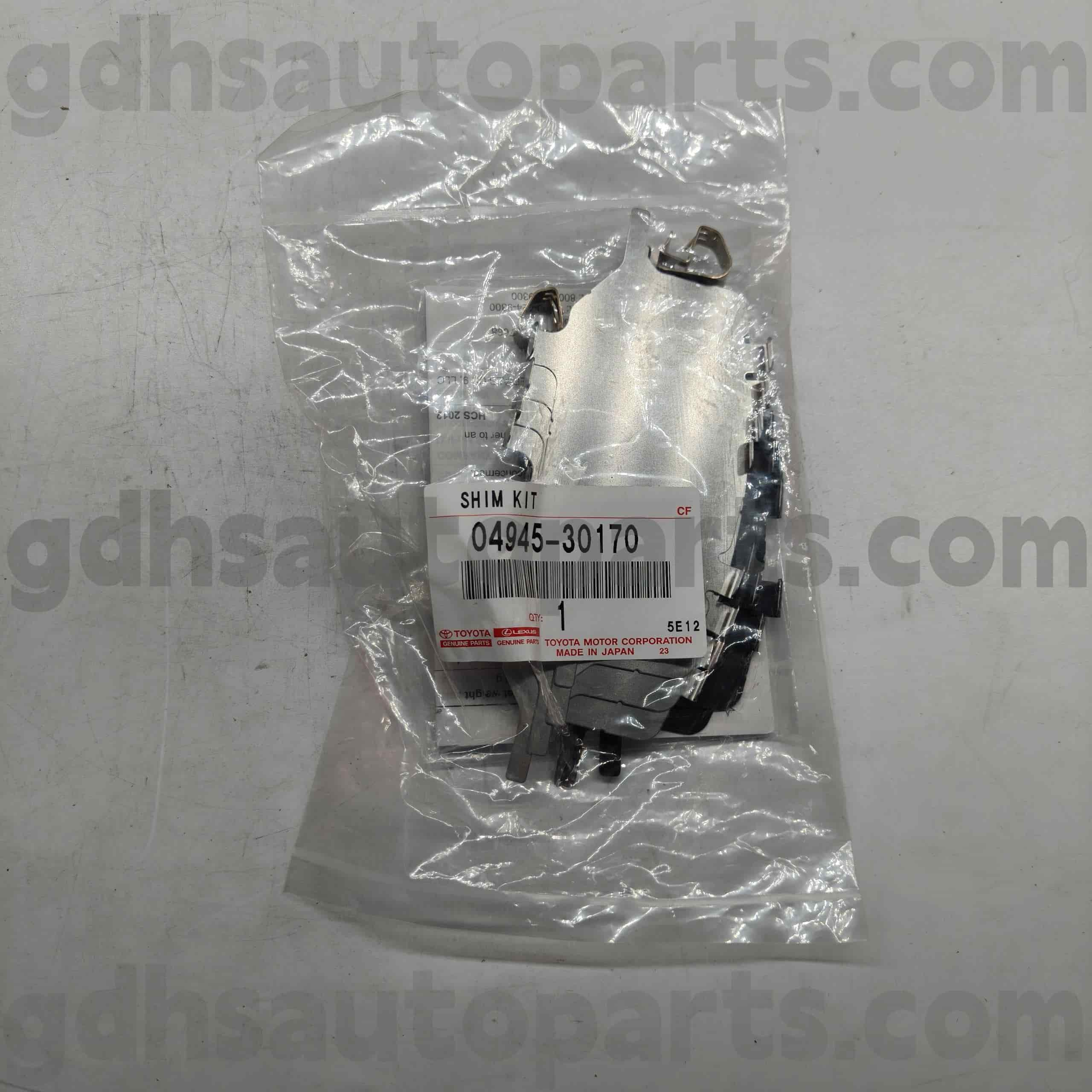 04945-30170 Toyota Genuine Parts Brake Sound Pads para Crown, Mark X Chassis no. Grs182 20# grx