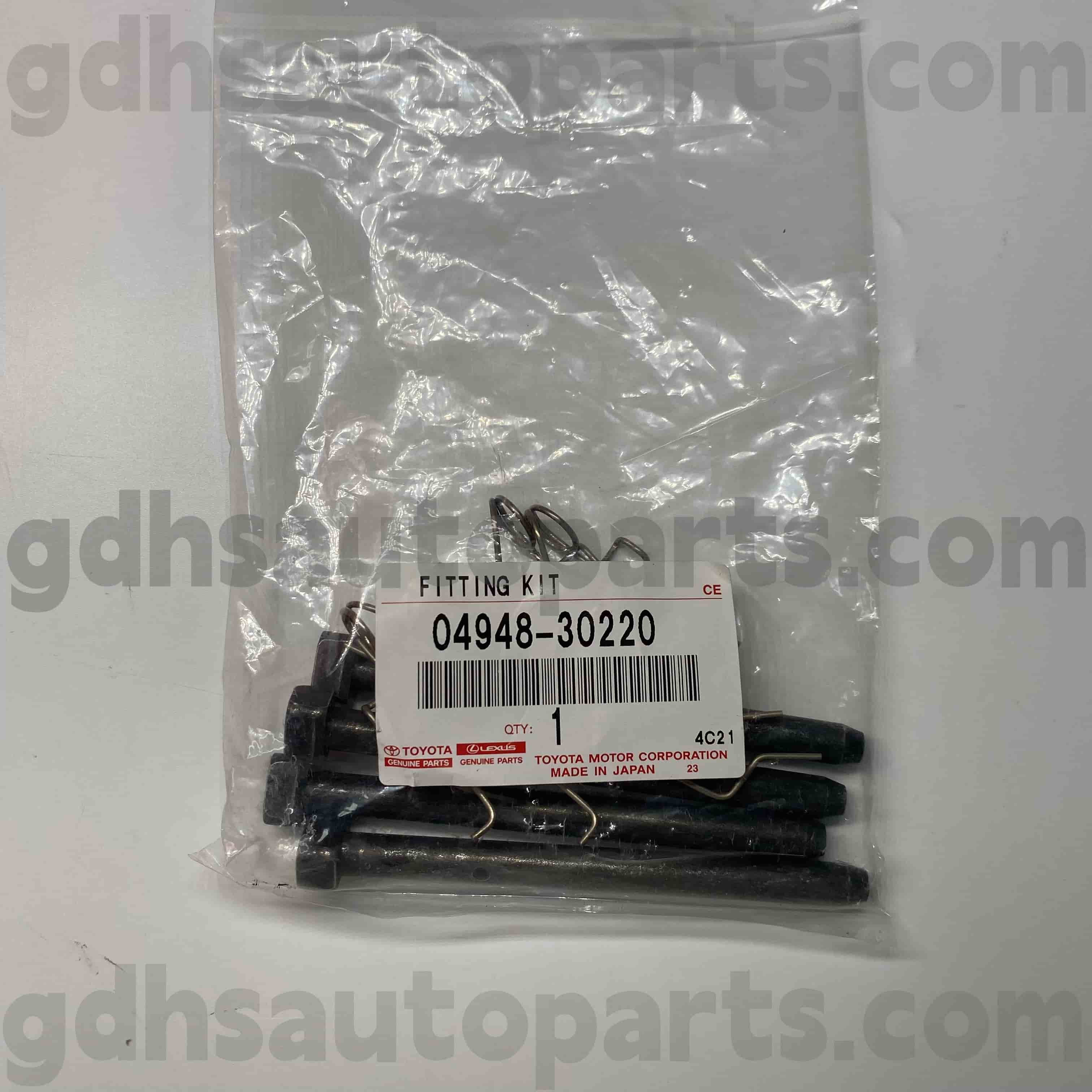04948-30220 Toyota Genuine Parts Brake Pad Repair Kit para Mark X, Crown, Lexus IS250/350 CHASSIS NO. GRS182 GSE20 2