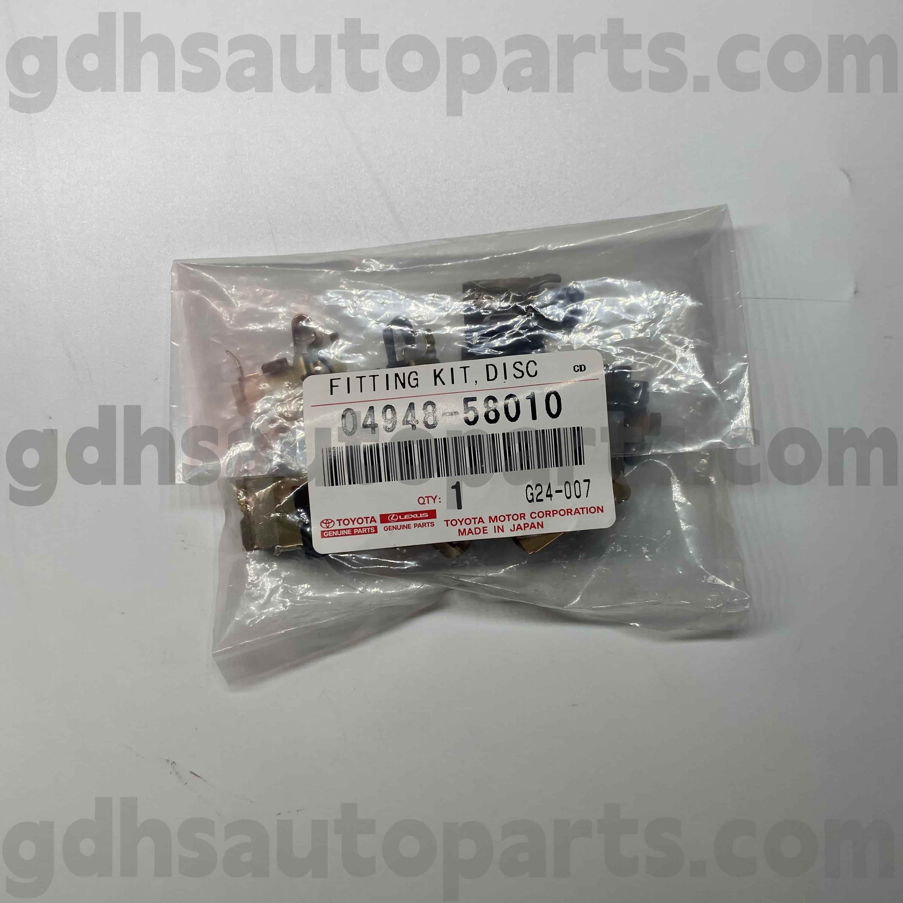 04948-58010 Toyota Genuine Parts PAT KIT DE REPARO DE FREIO PARA HARRIER/HYBRID, YARIS, LEXUS LBXCHASSIS NO. ZRE120 ZRE152 ZSP9#