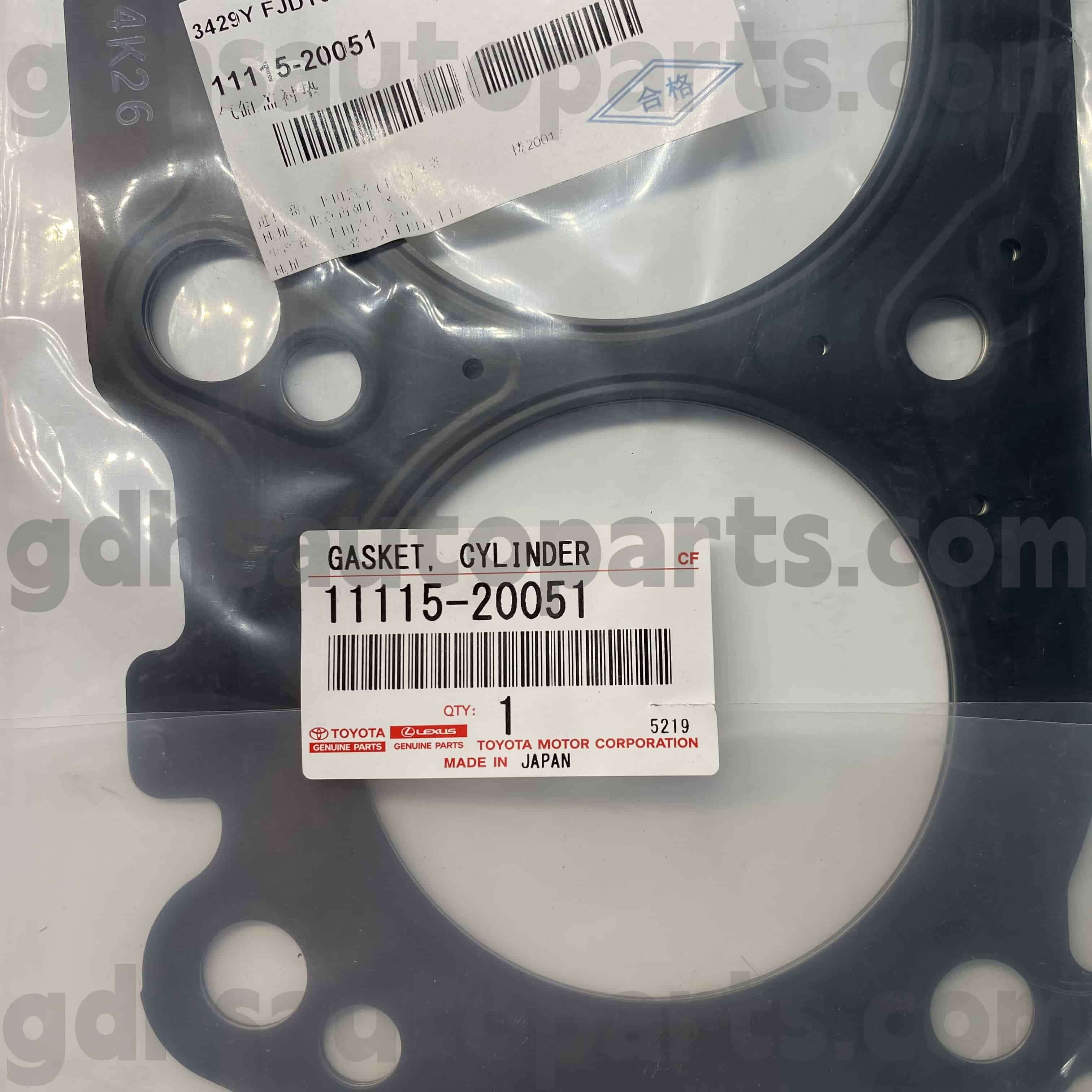 11115-20051 Toyota Genuine Parts Cilindro Anel de borracha para Kluger HV, Harrier HV, Lexus ES300/330