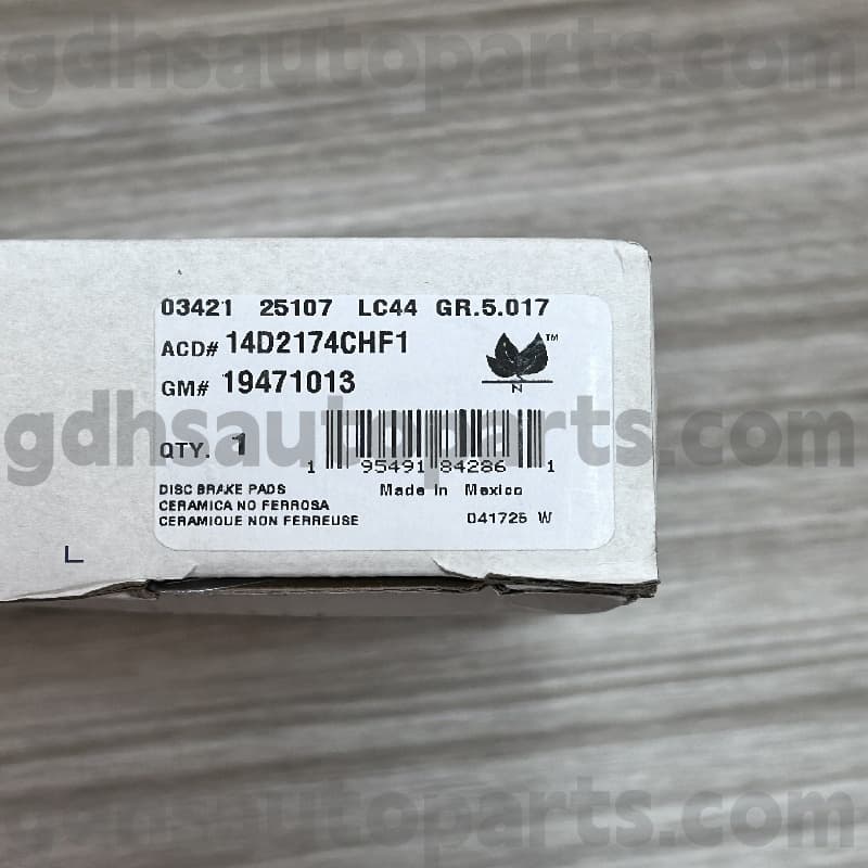 14D2174CHF1 ACDELCO PAT DE FREIO PARA ESCALADE OE No.19241013