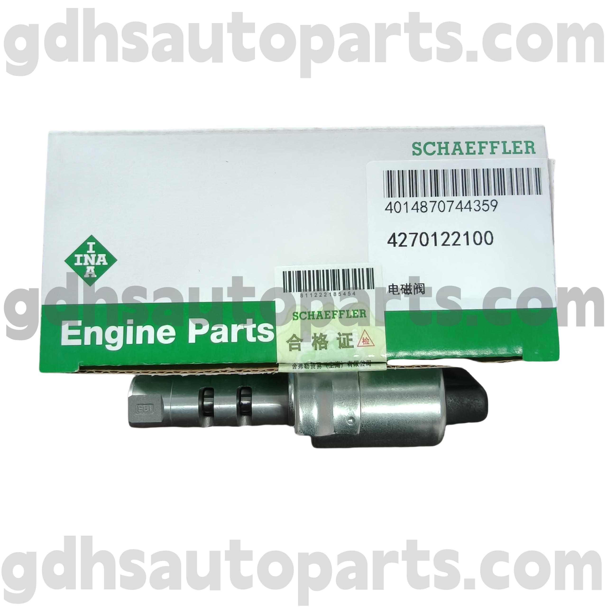 4270122100 SCHAEFFLER INA Válvula solenóide da árvore de cames para Range Rover Evoque, Land Rover Freelander 2, Range Rover OE no. LR025652