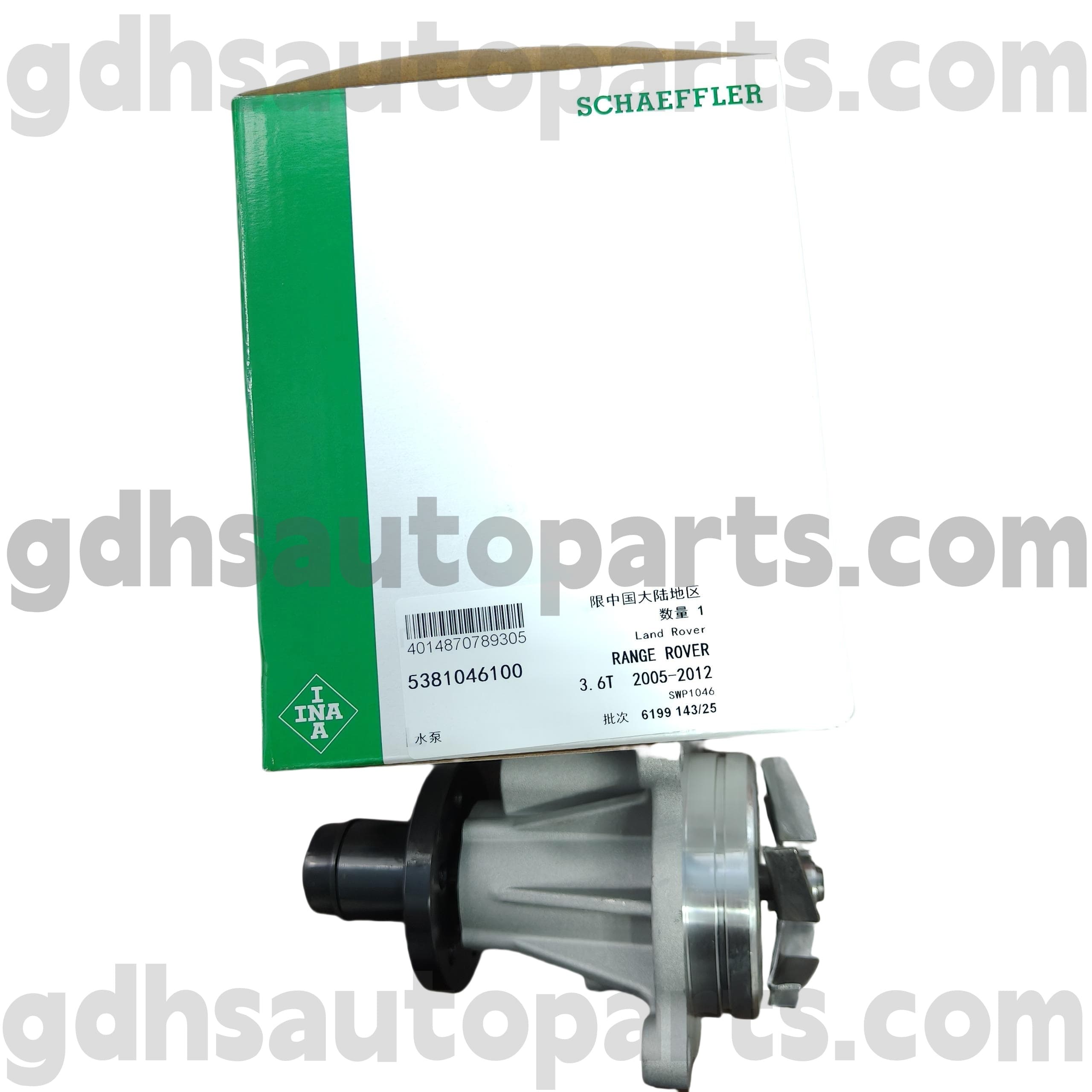 5381046100 Schaeffler Ina Bomba de água para Range Rover, Range Rover Sport OE no. LR008863