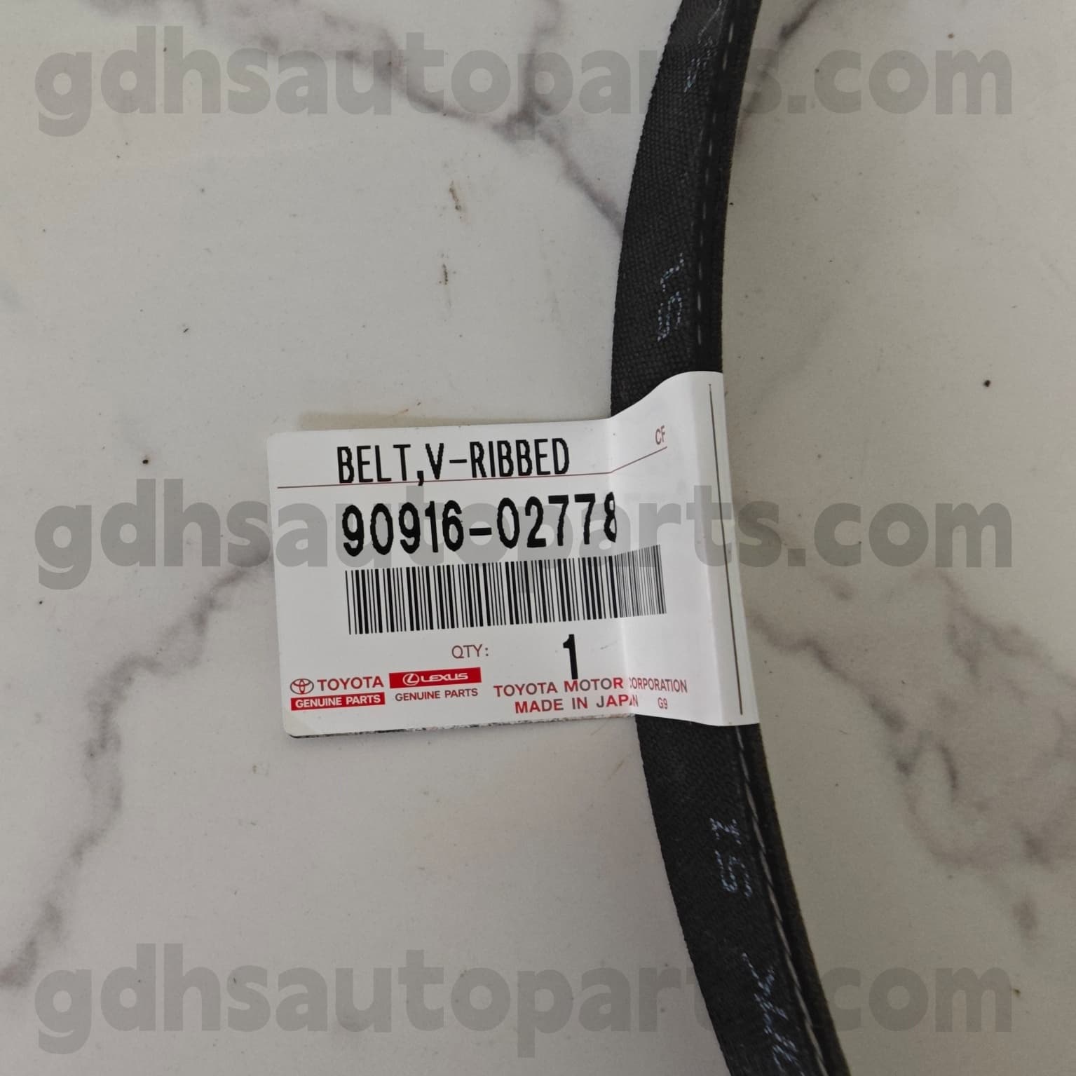 90916-02778 Toyota Genuine Parts Motor Belt para RAV4 、 Camry/Hybrid Chassis no. A25AFKS..AXAA54..EUR
