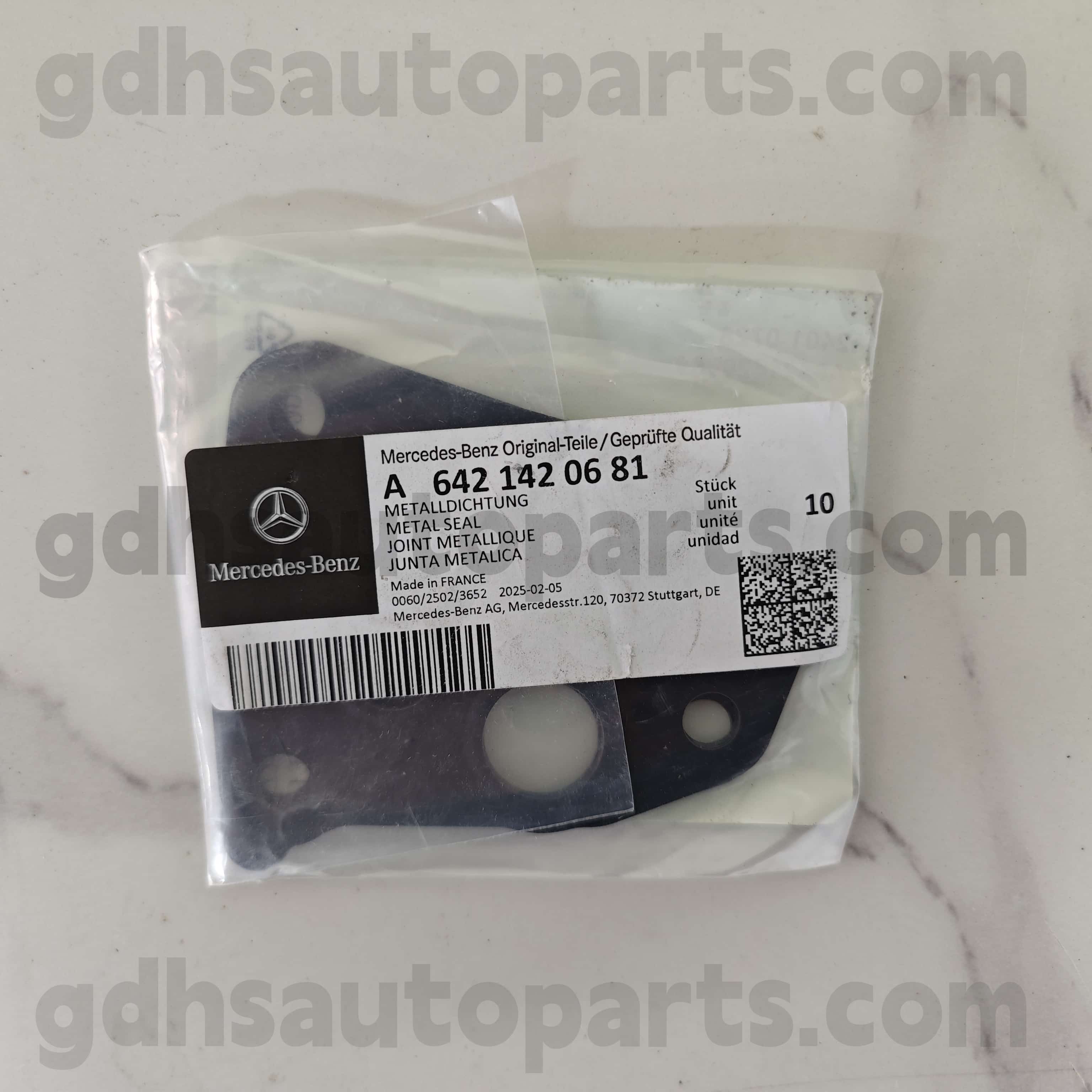 A 642 142 06 81 Mercedes-Benz Peças genuínas TurboCharger O-ring para 642855 OM642 ， 642890 OM642，642820 642，642868 OM642，642887 OM642