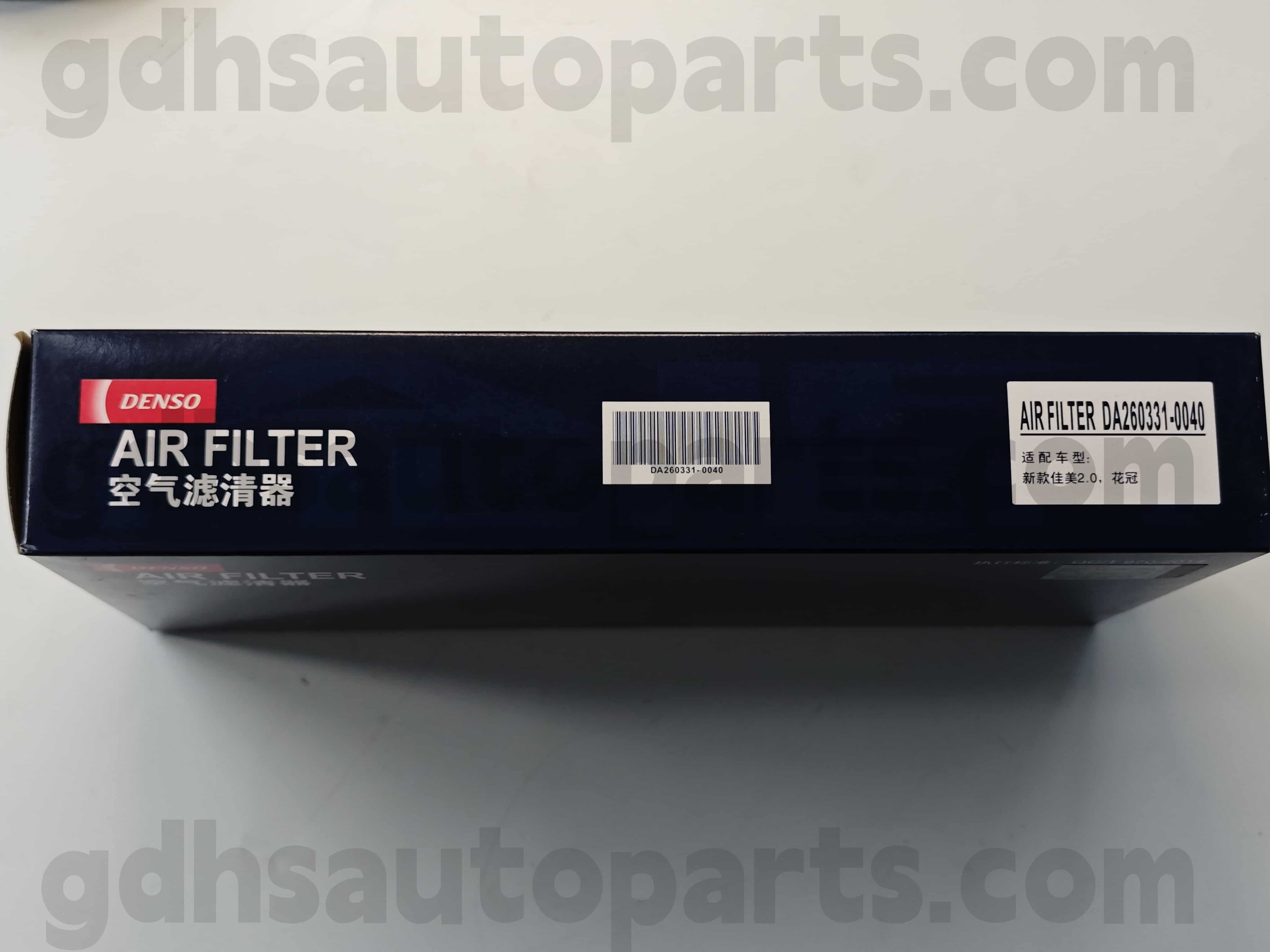 DA260331-0040 Filtro de ar de peças genuínas Toyota para chassi de Corolla no. 1zzfe..zze122 oe no. 17801-0D050
